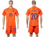 Wholesale Cheap Holland #20 De Jong Home Soccer Country Jersey