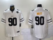 Cheap Men's Pittsburgh Steelers #90 T.J. Watt White 2019 Team Logo Cool Edition Stitched Jerseys