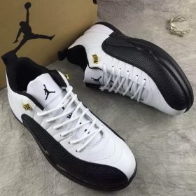 Wholesale Cheap Air Jordan 12 Taxi Low White Black