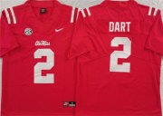 Cheap Men's Ole Miss Rebels #2 Jaxson Dart Red Stitched jersey