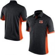 Wholesale Cheap Men's Nike NFL Cincinnati Bengals Black Team Issue Performance Polo