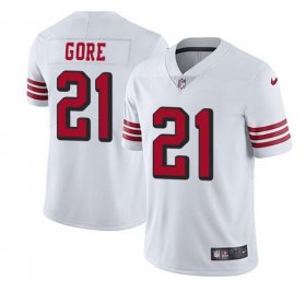 Wholesale Cheap Men\'s San Francisco 49ers #21 Frank Gore White Stitched Jersey