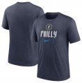 Cheap Men's Philadelphia Phillies Navy 2024 City Connect Tri-Blend T-Shirt