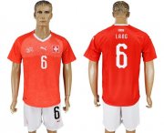 Wholesale Cheap Switzerland #6 Lang Red Home Soccer Country Jersey