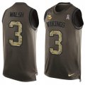 Wholesale Cheap Nike Vikings #3 Blair Walsh Green Men's Stitched NFL Limited Salute To Service Tank Top Jersey