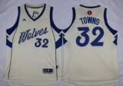 Wholesale Cheap Men's Minnesota Timberwolves #32 Karl-Anthony Towns Revolution 30 Swingman 2015 Christmas Day Cream Jersey