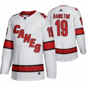 Wholesale Cheap Carolina Hurricanes #19 Dougie Hamilton Men's 2019-20 Away Authentic Player White Stitched NHL Jersey