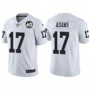 Wholesale Cheap Men's Las Vegas Raiders #17 Davante Adams White With 60th Anniversary Patch Vapor Limited Stitched Jersey