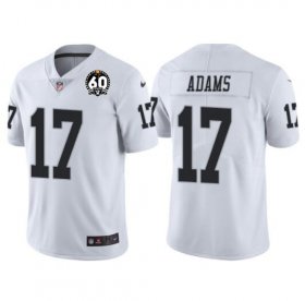 Wholesale Cheap Men\'s Las Vegas Raiders #17 Davante Adams White With 60th Anniversary Patch Vapor Limited Stitched Jersey