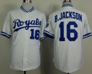 Wholesale Cheap Mitchell And Ness 1980 Royals #16 Bo Jackson White Stitched MLB Jersey