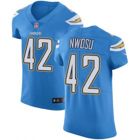 Wholesale Cheap Nike Chargers #42 Uchenna Nwosu Electric Blue Alternate Men\'s Stitched NFL Vapor Untouchable Elite Jersey