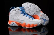 Wholesale Cheap Womens Air Jordan 9 fontay montana White/blue-orange