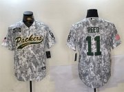 Cheap Men's Green Bay Packers #11 Jayden Reed 2024 Arctic Camo Salute To Service Stitched Baseball Jersey