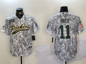 Cheap Men\'s Green Bay Packers #11 Jayden Reed 2024 Arctic Camo Salute To Service Stitched Baseball Jersey