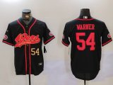 Cheap Men's San Francisco 49ers #54 Fred Warner Black With Patch Cool Base Stitched Baseball Jerseys