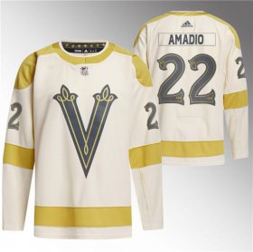 Cheap Men\'s Vegas Golden Knights #22 Michael Amadio Cream 2024 Winter Classic Breakaway Stitched Jersey