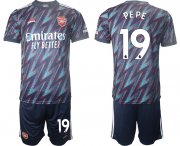 Wholesale Cheap Men 2021-2022 Club Arsenal away blue 19 Soccer Jersey