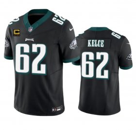 Wholesale Cheap Men\'s Philadelphia Eagles #62 Jason Kelce Black 2023 F.U.S.E. With 4-Star C Patch Vapor Vapor Untouchable Limited Football Stitched Jersey