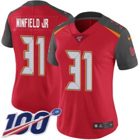 Wholesale Cheap Nike Buccaneers #31 Antoine Winfield Jr. Red Team Color Women\'s Stitched NFL 100th Season Vapor Untouchable Limited Jersey