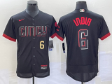 Wholesale Cheap Men's Cincinnati Reds #6 Jonathan India Number Black 2023 City Connect Flex Base Stitched Jersey