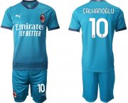 Wholesale Cheap Men 2020-2021 club AC milan away 10 blue Soccer Jerseys