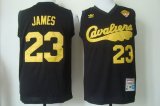 Wholesale Cheap Men's Cleveland Cavaliers #23 LeBron James 2015 The Finals 2009 Black Hardwood Classics Soul Swingman Throwback Jersey