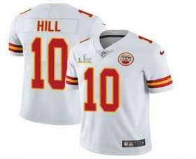 Wholesale Cheap Men\'s Kansas City Chiefs #10 Tyreek Hill White 2021 Super Bowl LV Vapor Untouchable Stitched Nike Limited NFL Jersey