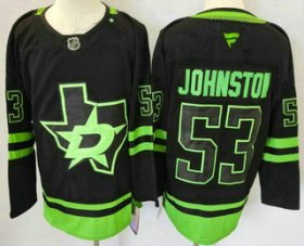 Cheap Men\'s Dallas Stars #53 Wyatt Johnston Black Alternate Authentic Jersey