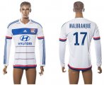 Wholesale Cheap Lyon #17 Malbranque Home Long Sleeves Soccer Club Jersey