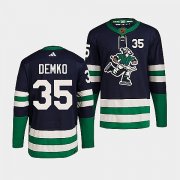 Wholesale Cheap Men's Vancouver Canucks #35 Thatcher Demko Navy 2022 Reverse Retro Stitched Jersey