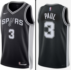 Cheap Men\' San Antonio Spurs #3 Chris Paul Black Association Edition Stitched Jersey