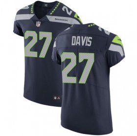 Wholesale Cheap Nike Seahawks #27 Mike Davis Steel Blue Team Color Men\'s Stitched NFL Vapor Untouchable Elite Jersey