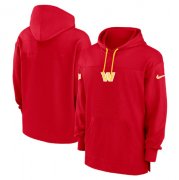 Cheap Men's Washington Commanders Red Performance Pullover Hoodie