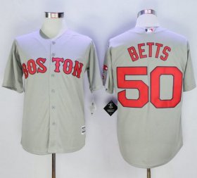 Wholesale Cheap Red Sox #50 Mookie Betts Grey New Cool Base Stitched MLB Jersey