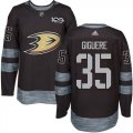 Wholesale Cheap Adidas Ducks #35 Jean-Sebastien Giguere Black 1917-2017 100th Anniversary Stitched NHL Jersey