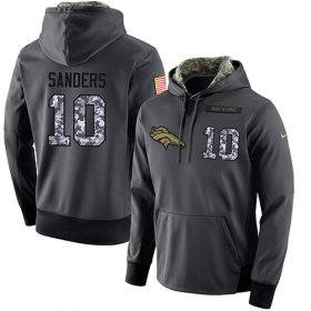 Wholesale Cheap NFL Men\'s Nike Denver Broncos #10 Emmanuel Sanders Stitched Black Anthracite Salute to Service Player Performance Hoodie