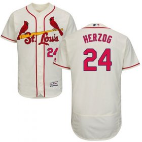 Wholesale Cheap Cardinals #24 Whitey Herzog Cream Flexbase Authentic Collection Stitched MLB Jersey