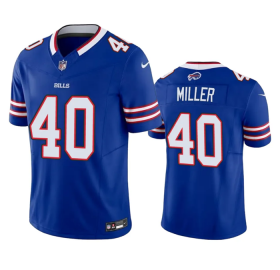 Wholesale Cheap Men\'s Buffalo Bills #40 Von Miller Blue 2023 F.U.S.E. Vapor Untouchable Limited Stitched Jersey