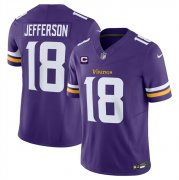 Cheap Men's Minnesota Vikings #18 Justin Jefferson Purple 2024 F.U.S.E. With 2-Star C Patch Vapor Limited Stitched Jersey