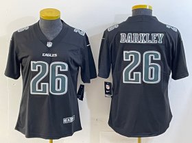 Cheap Women\'s Philadelphia Eagles #26 Saquon Barkley Black Fashion Vapor Untouchable Limited Football Stitched Jersey(Run Small)