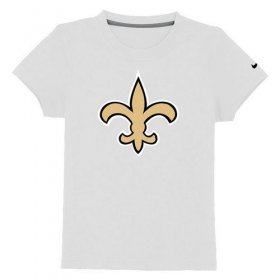 Wholesale Cheap New Orleans Saints Authentic Logo Youth T-Shirt White