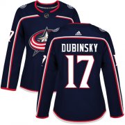 Wholesale Cheap Adidas Blue Jackets #17 Brandon Dubinsky Navy Blue Home Authentic Women's Stitched NHL Jersey