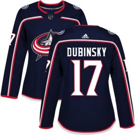 Wholesale Cheap Adidas Blue Jackets #17 Brandon Dubinsky Navy Blue Home Authentic Women\'s Stitched NHL Jersey