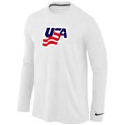 Wholesale Cheap Nike USA Graphic Legend Performance Collection Locker Room Long Sleeve T-Shirt White