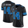 Cheap Men's Detroit Lions #14 Amon-Ra St. Brown Black 2024 F.U.S.E. With 2-Star C Patch 2nd Alternate Vapor Limited Stitched Jersey