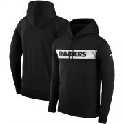 Wholesale Cheap Men's Las Vegas Raiders Nike Black Sideline Team Performance Pullover Hoodie