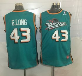 Wholesale Cheap Men\'s Detroit Pistons #43 Grant Long Teal Green Hardwood Classics Soul Swingman Throwback Jersey