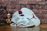 Wholesale Cheap Kids Air Jordan 6 Alternate Hare White/Grey-Deep Red