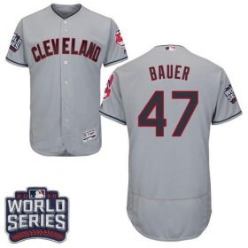 Wholesale Cheap Indians #47 Trevor Bauer Grey Flexbase Authentic Collection 2016 World Series Bound Stitched MLB Jersey