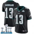 Wholesale Cheap Nike Eagles #13 Nelson Agholor Black Alternate Super Bowl LII Men's Stitched NFL Vapor Untouchable Limited Jersey